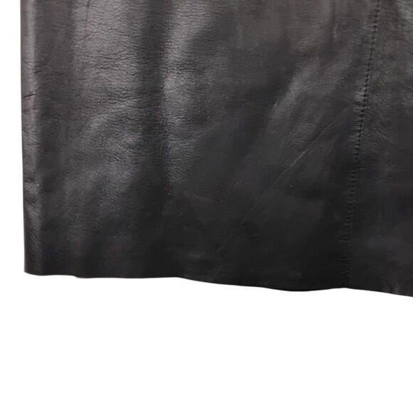 Eccoci‎ Black Vintage Leather Zip Front Skirt with Raw Hem - Size 8 - Picture 5 of 10